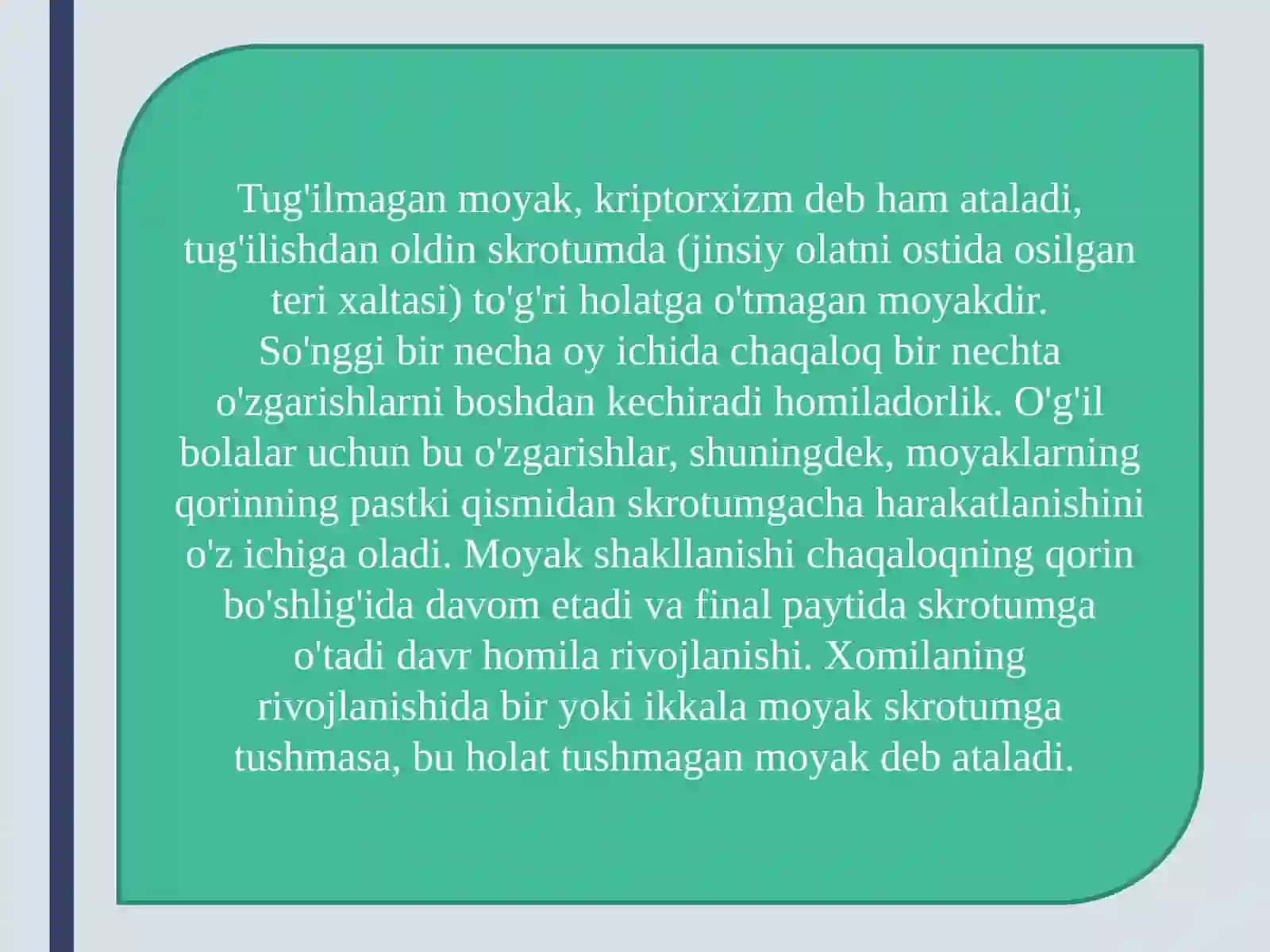 Moyakning yorğoq qatushish jarayoni va jinsiy azolarning rivojlanish nuqsonlari 3