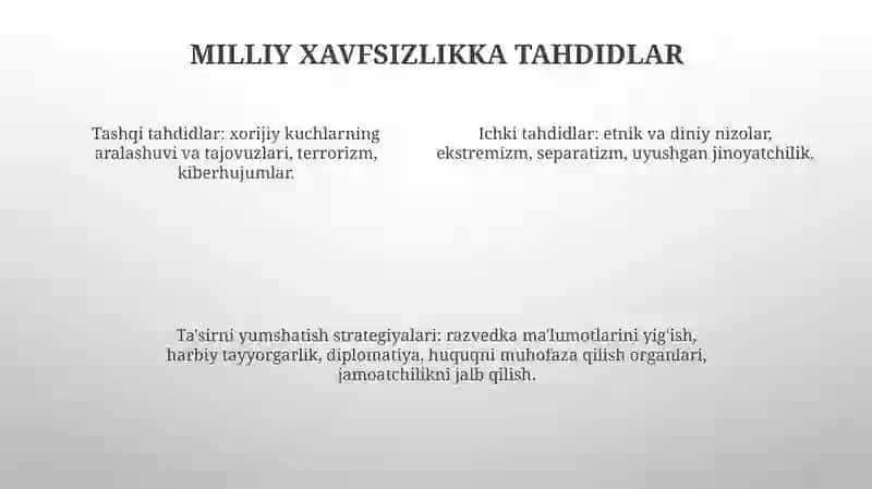 Milliy Xavfsizlikni Ta'Minlashda Olib Borilayotgan Ishlar 3