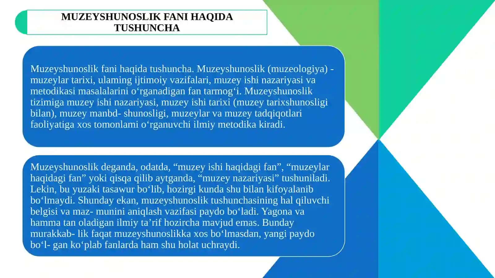 MUZEYSHUNOSLIK FAN SIFATIDA.  DAVLAT MUZEYI FONDI 3