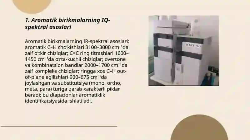 Aromatik birikmalarning IQ-spektral asoslari 3