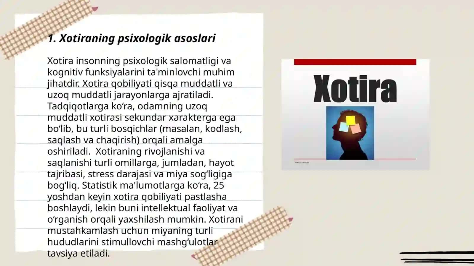 Xotiraning psixologik asoslari 3