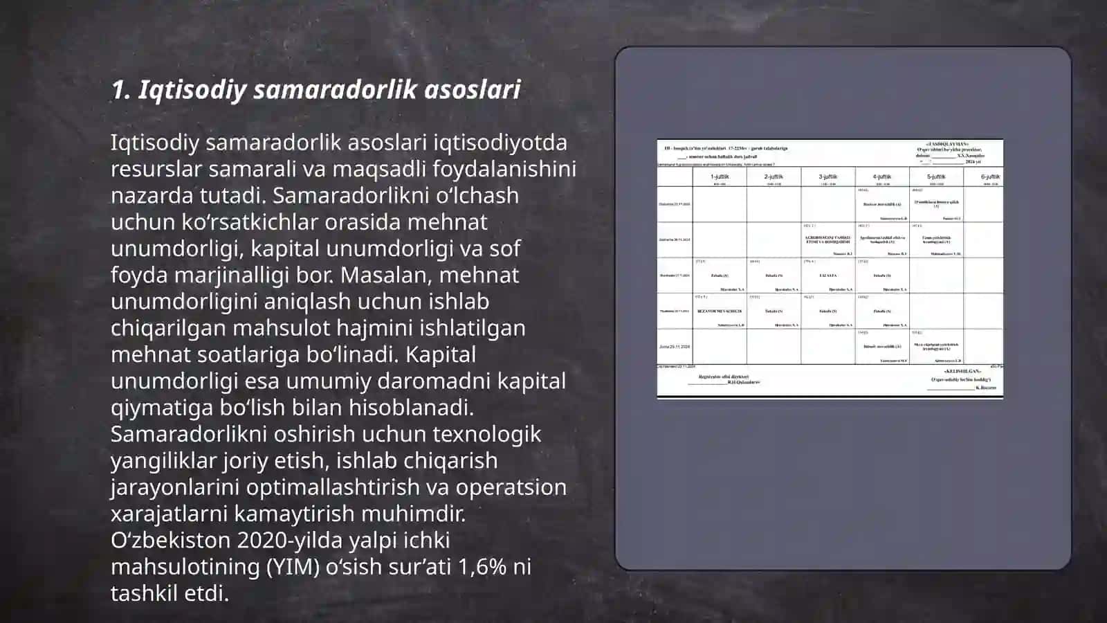 Iqtisodiy samaradorlik tushunchasi 3