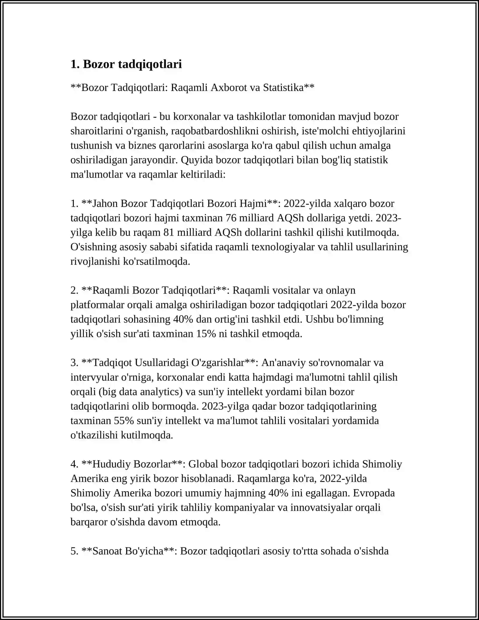 Bozor Tadqiqotlari: Raqamli Axborot va Statistika 3