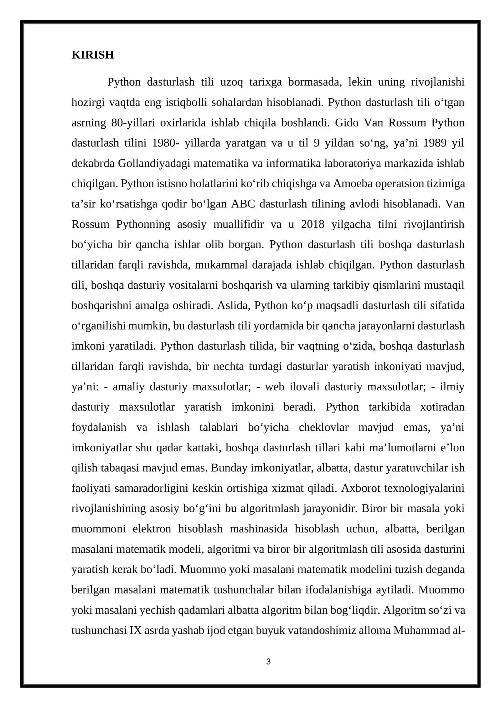 PHYTON dasturlash tilida interaktiv rejim: birinchi dastur 3