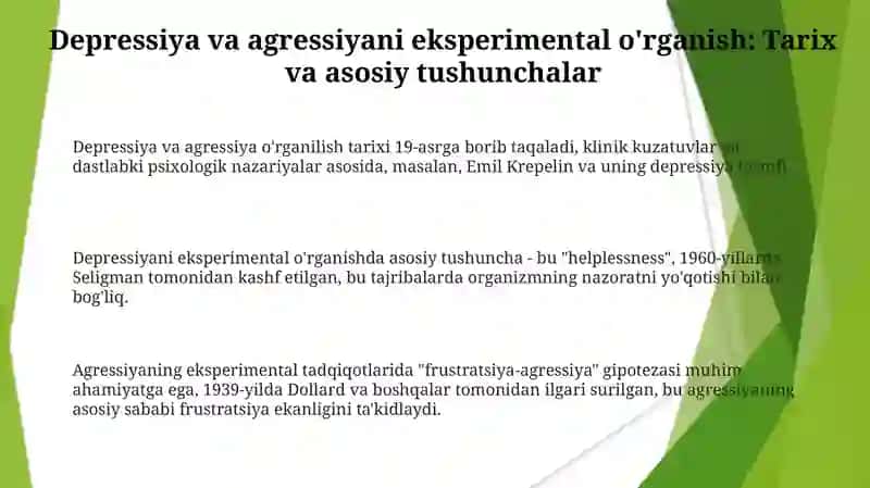 Xulq-atvorni eksperimental tadqiq etish metodlari: depressiya va agressiyani diagnostika qilish 3