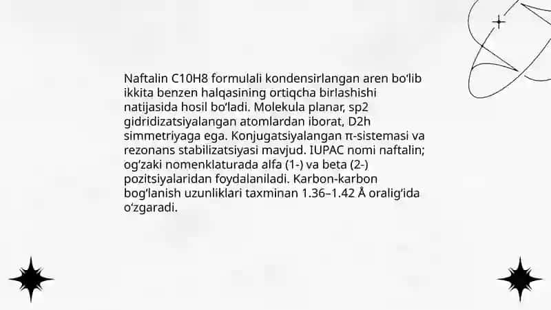 Kondensirlangan arenlar naftalin, antratsen 3