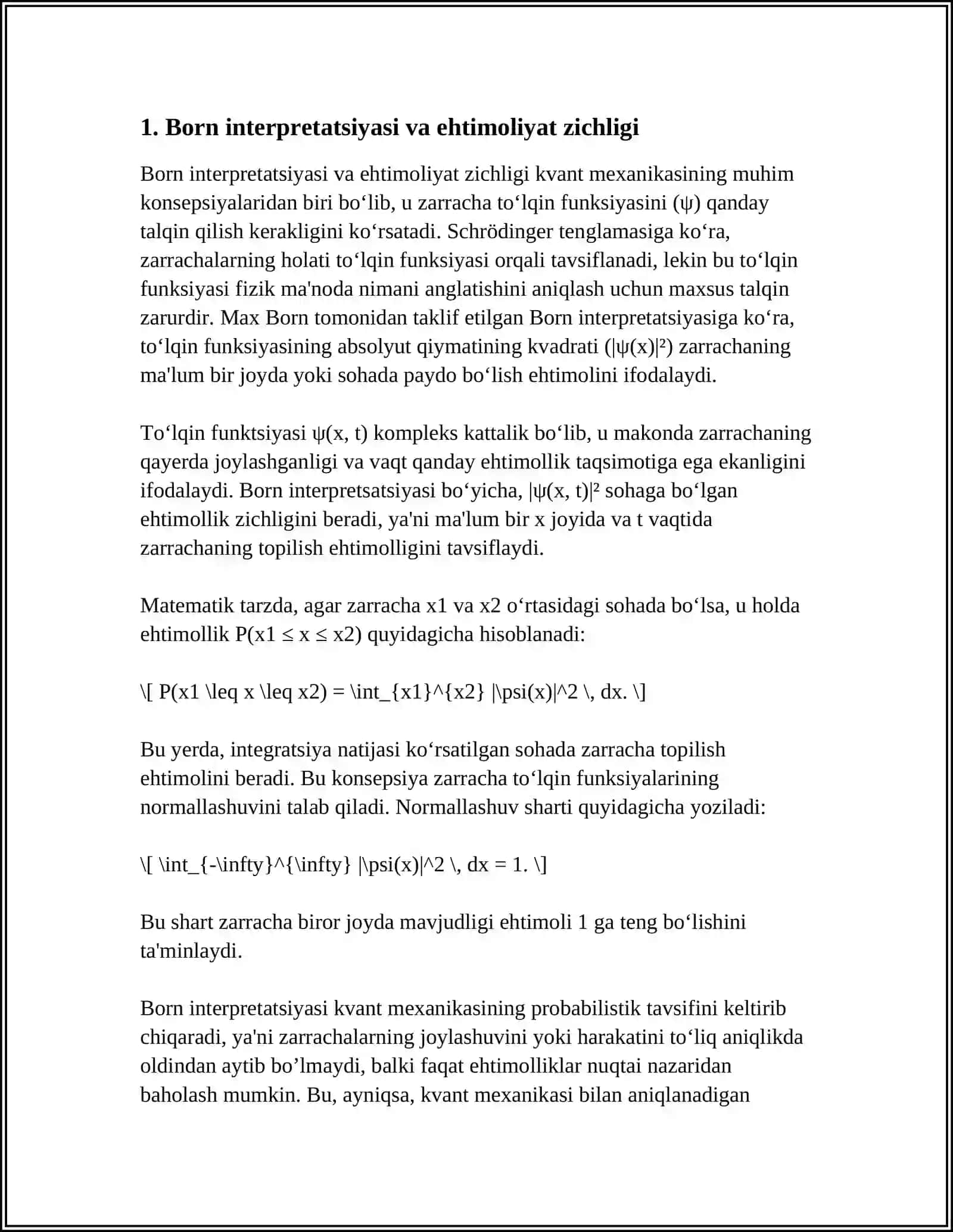 TOʻLQIN FUNKSIYANING STATISTIK TALQINI VA EHTIMOLYAT 3