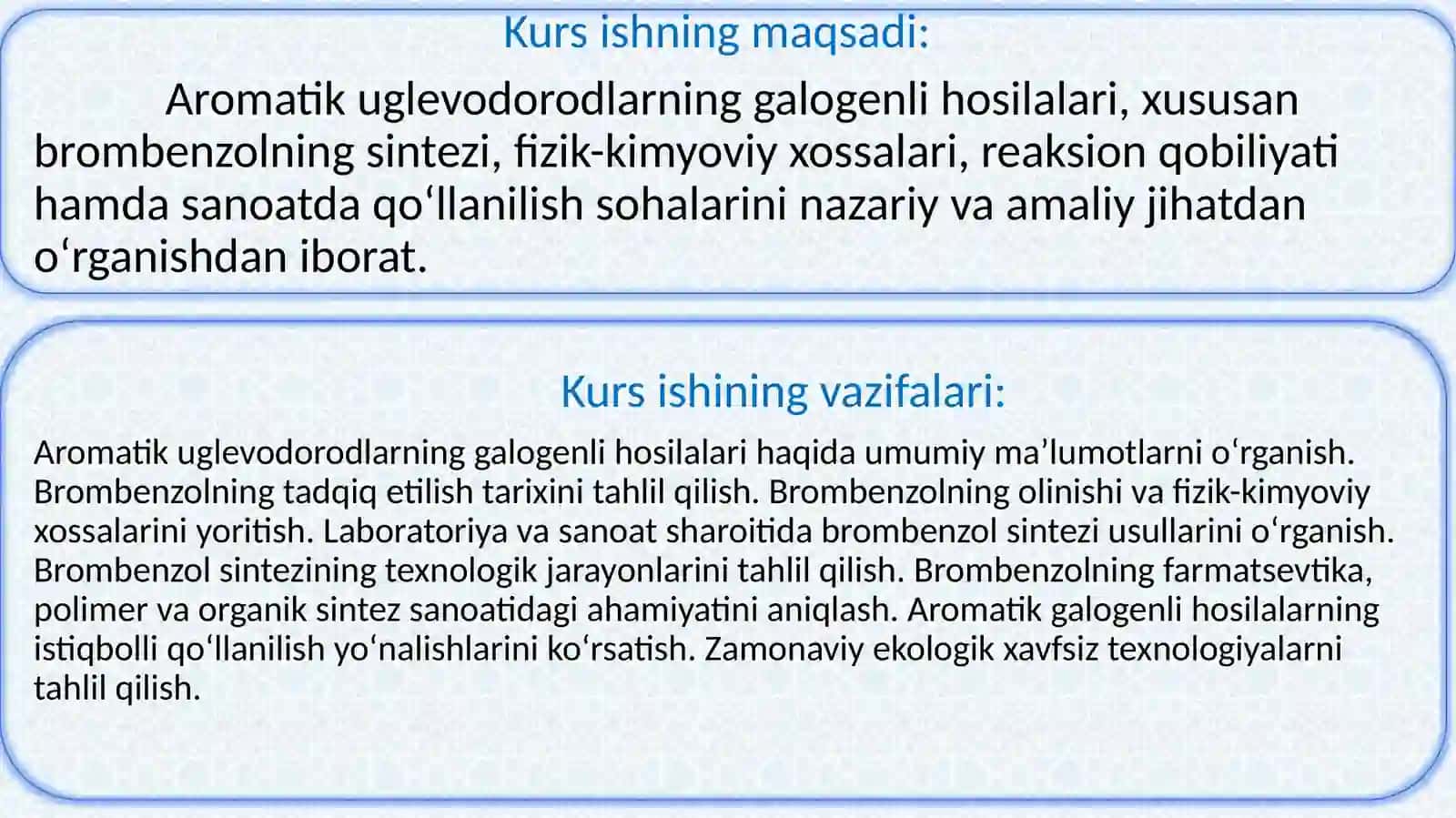 Brombenzol sintezi,uning tuzilishi va xossalari 3