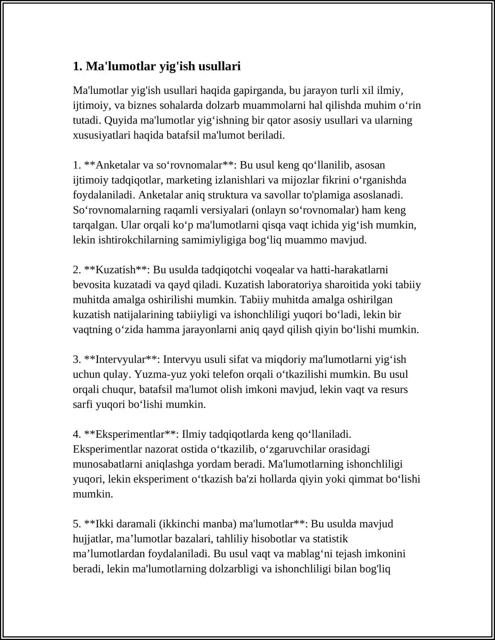 DATASET TUSHUNCHASI. MA’LUMOTLARNIYIG’ISH,SARALASH,QAYTA ISHLASH 3