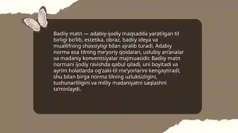 Badiiy matnning adabiy normaga munosabati 3