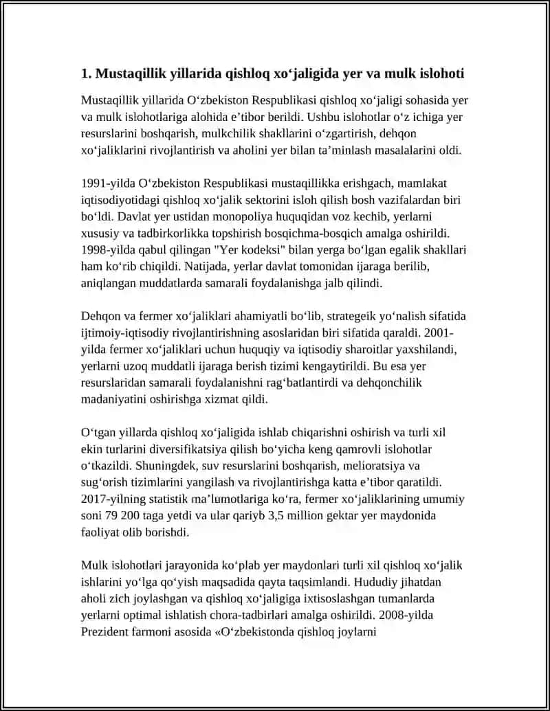 MUSTAQILLIK YILLARIDA QISHLOQ XO‘JALIGI VA SANOAT SOHASIDAGI EZGARISHLAR 3