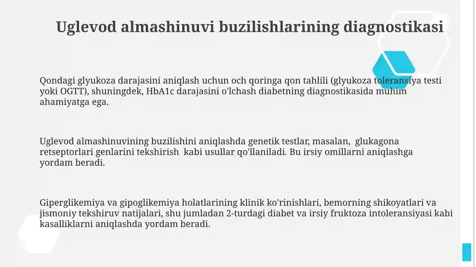 Karbonsuvlar patologik almashinuvining buzulishi 3