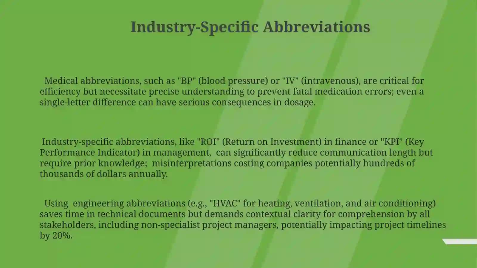 Abbreviations. Caution 3