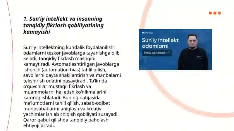 Sunʼiy intellekt sabab unson fikrlamay qo'yyaptimi 3
