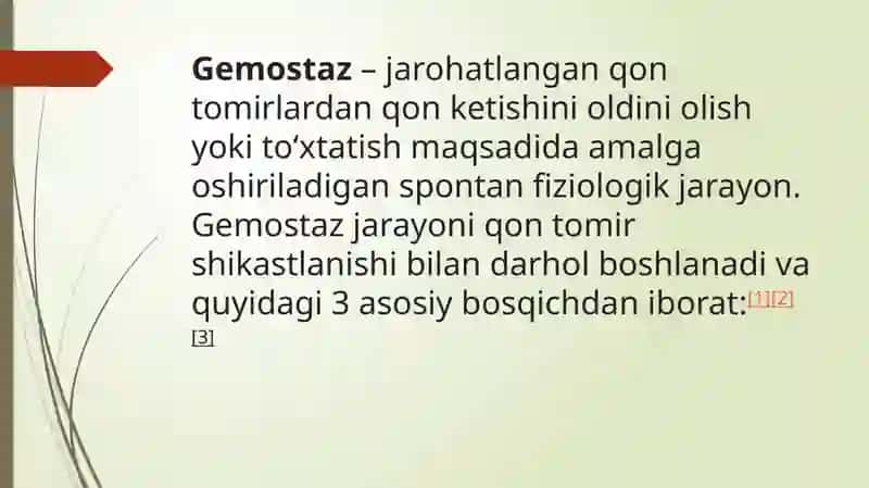 MAHALLIY GEMOSTAZ UCHUN ZAMONAVIY DORI VOSITALARI. QON O’RNINI BOSUVCHI SUYUQLIKLAR 3