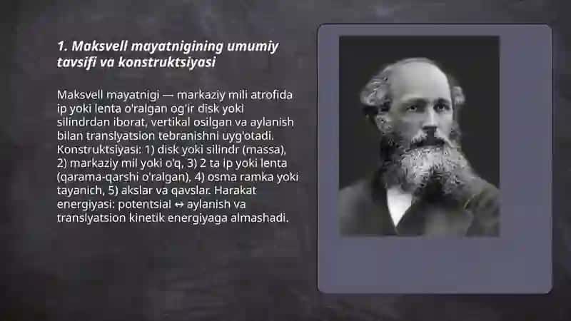 Maksvell mayatnigining tebranishi 3