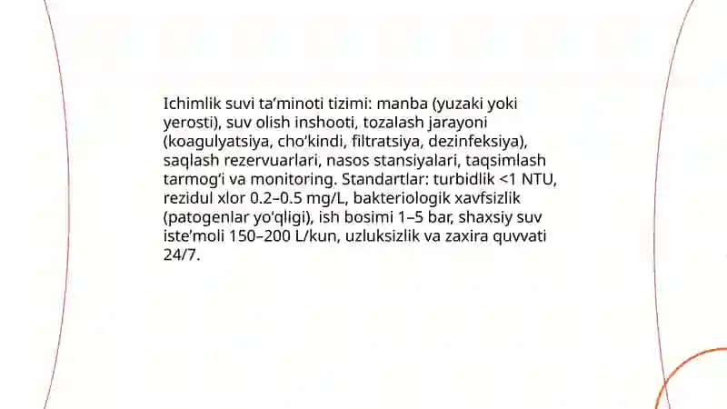 Suv taʼminoti va kanalizatsiya 3