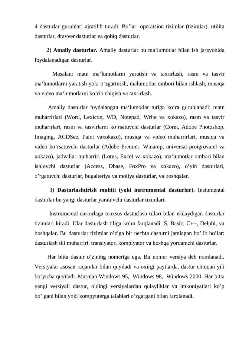 Shaxsiy kompyuterlarning dasturli ta‘minoti 3
