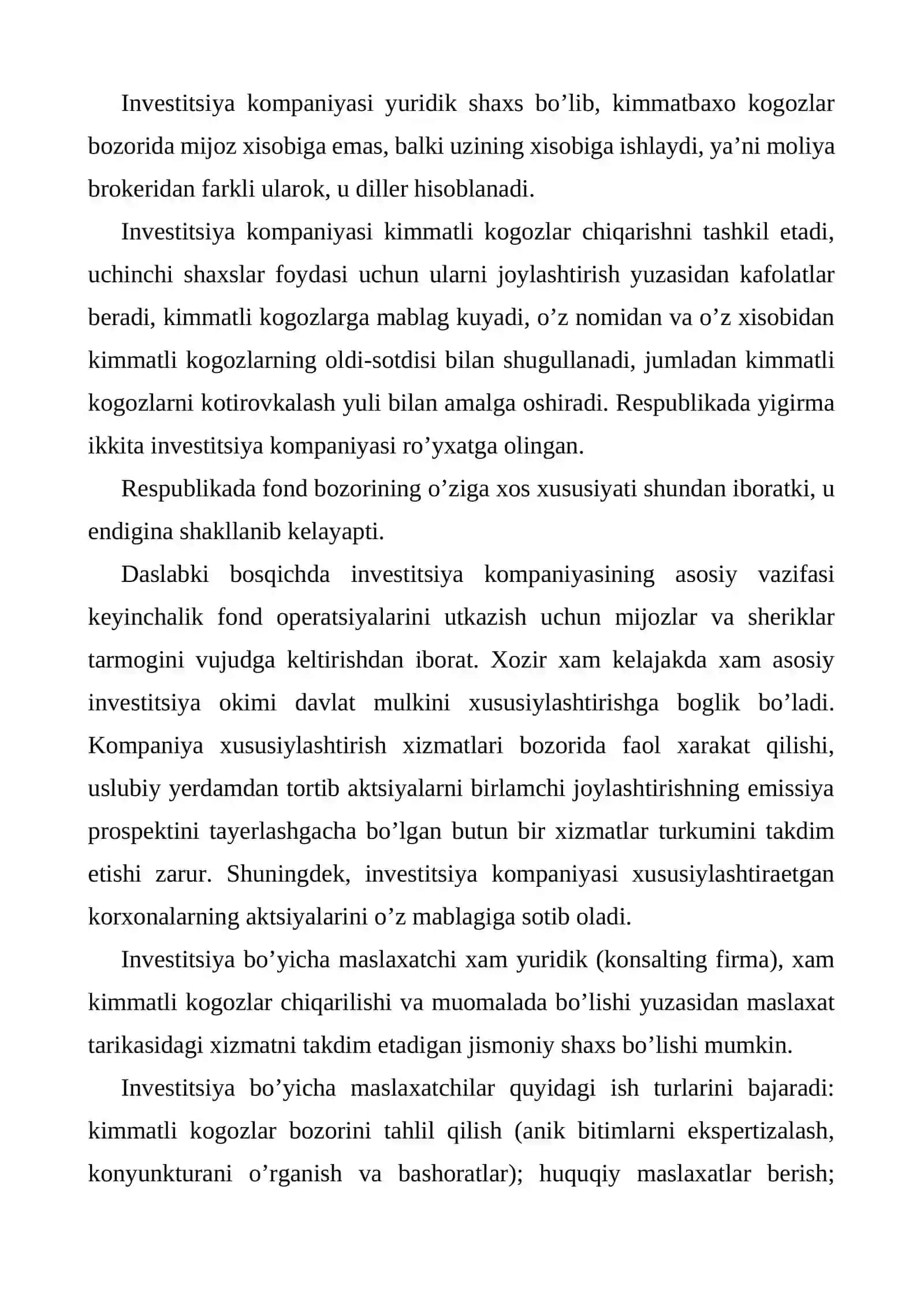 Mamlakatimizda tadbirkorlikni investitsiyalashning ustivor yo’nalishlari 3