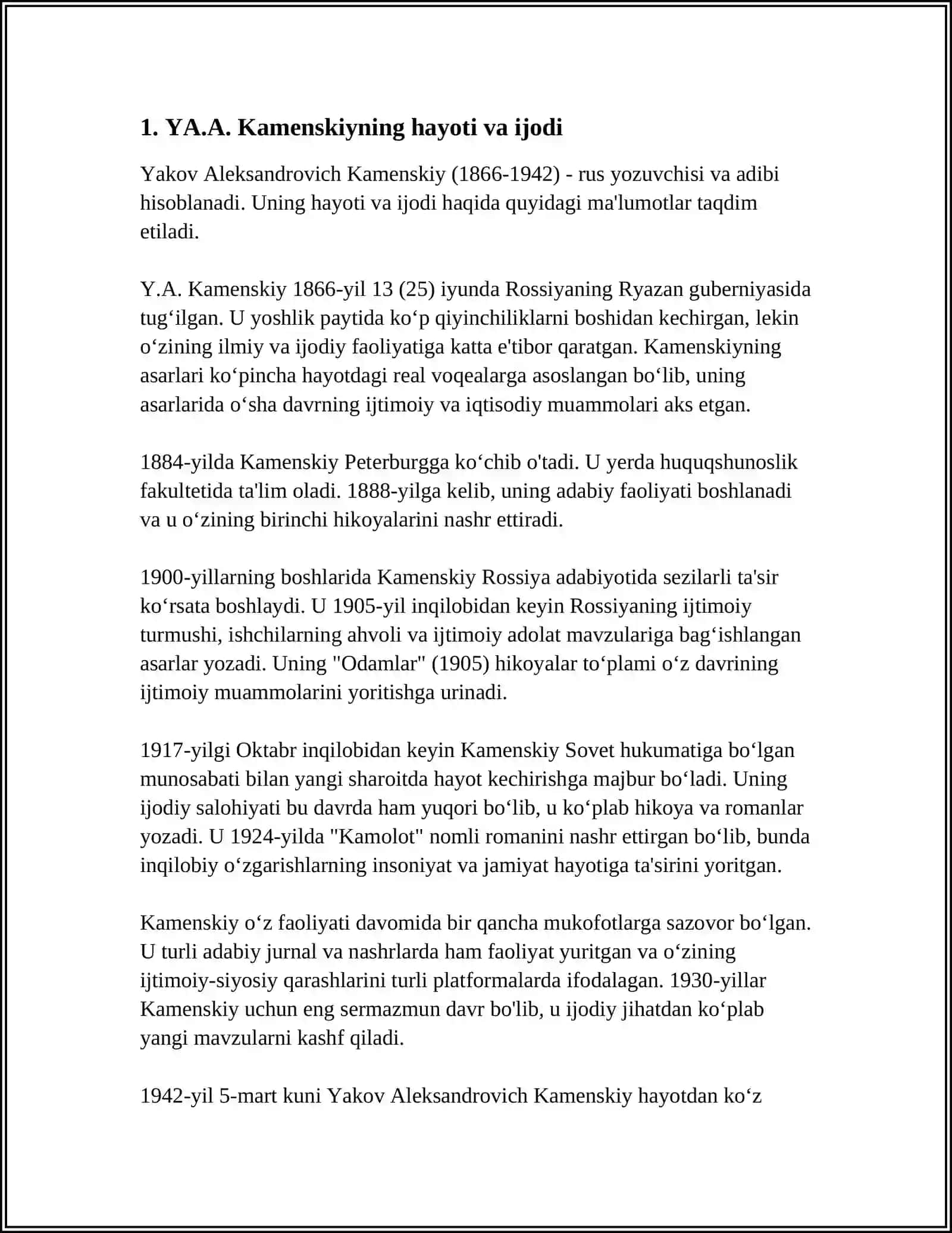 YA.A. KAMENSKIY “BUYUK DIDAKTIKA” ASARINING AHAMIYATI HAQIDA 3