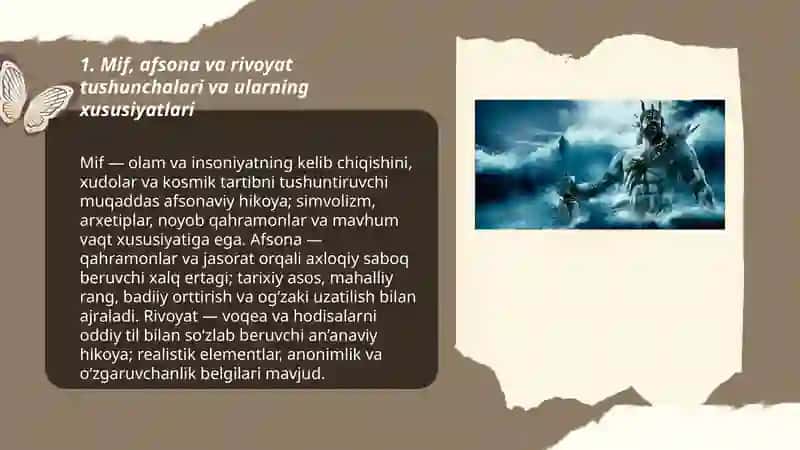 Mif afsonalar va rivoyatlar ularning adabiyotdagi òrni 3