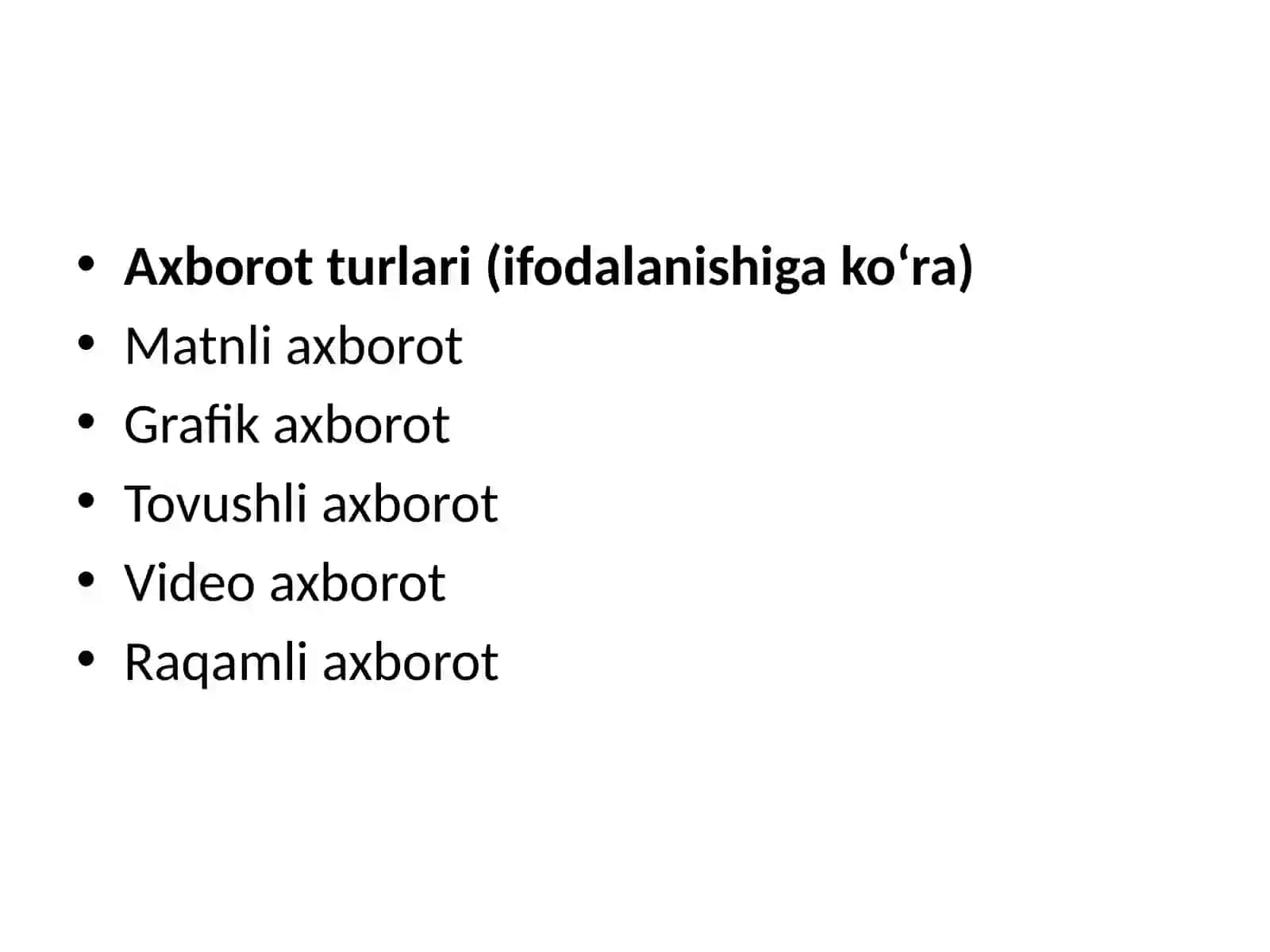 Axborotning asosiy xususiyatlari 3