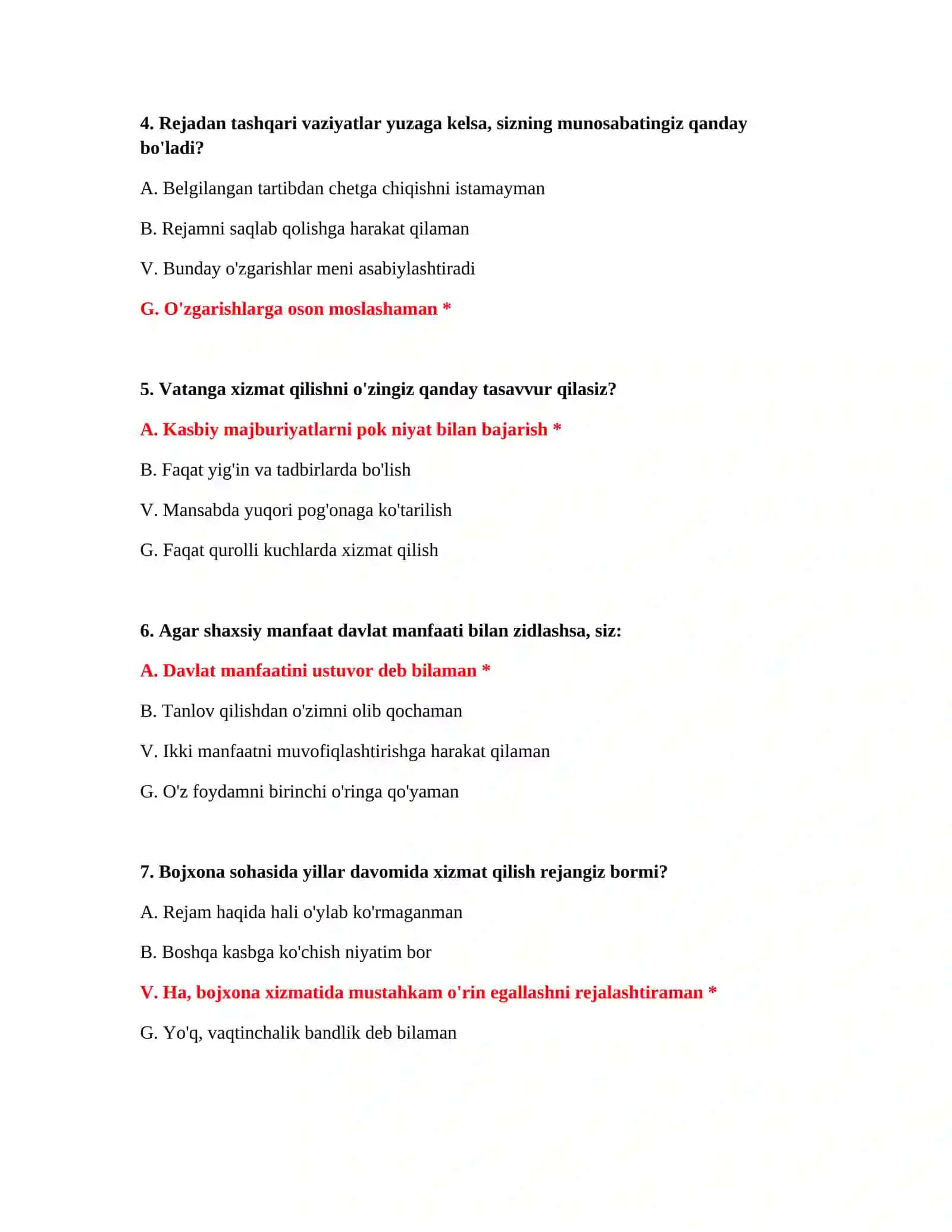 Bojxona qo‘mitasi testlari 3