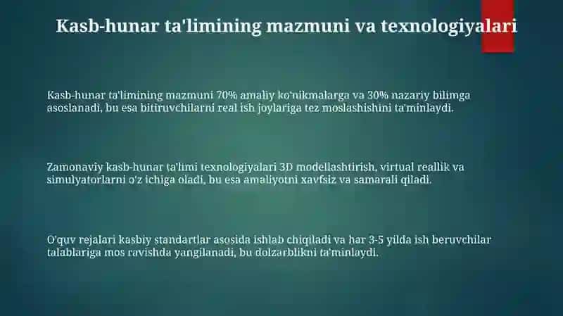 Kasb-hunar ta'limi mazmuni va texnologiyalari 3