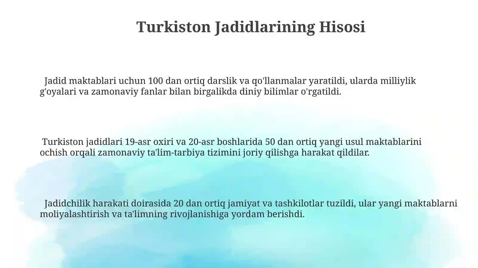 Turkiston Jadidlarining Hisosi 3