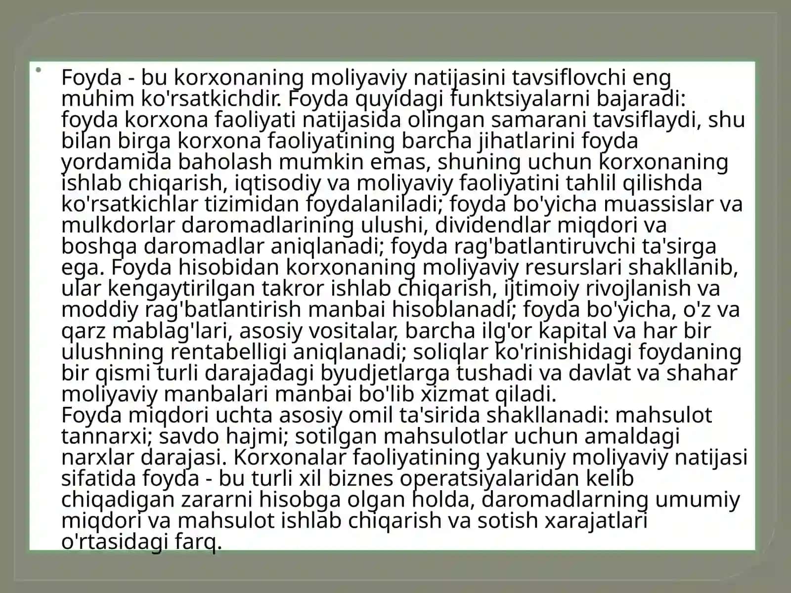 Turistik firmalarda foydani shakllantirish va undan samarali foydalanish 3