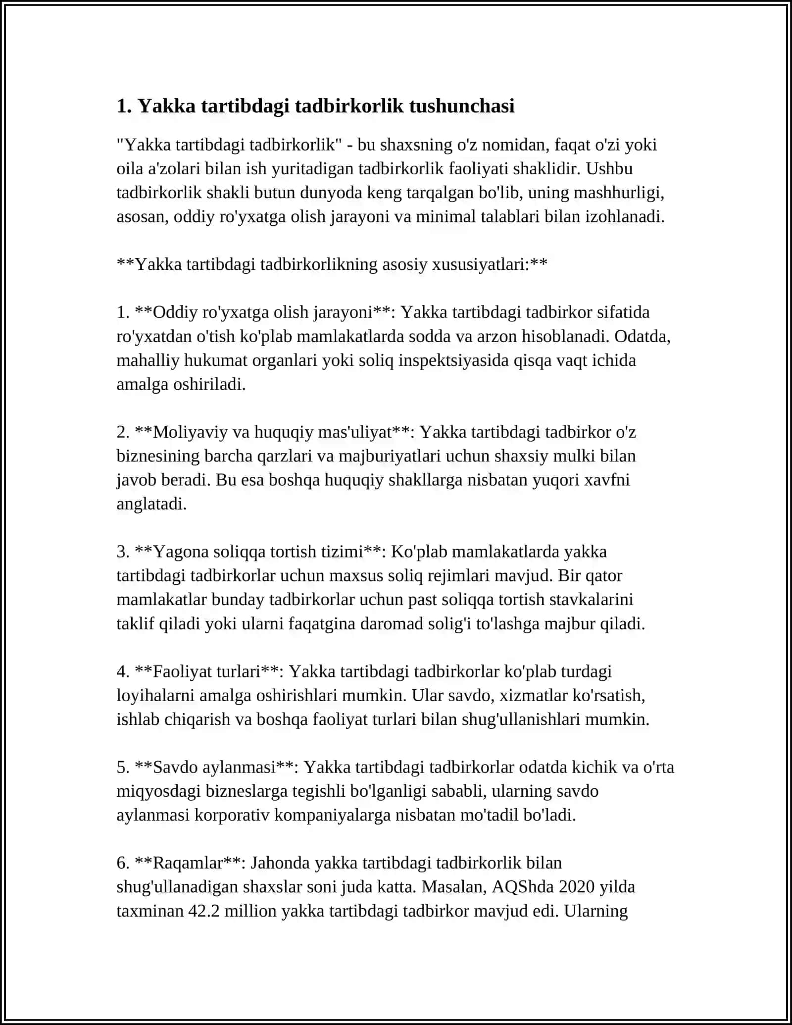 MUSTAQIL ISH Mavzu: YAKKA(INDIVIDUAL) VA BOZOR TALABI 3
