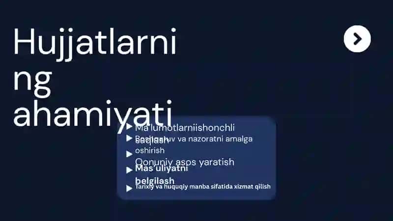 Hujjat turlari va xususiyatlari 3