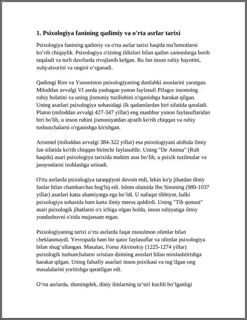 PSIXOLOGIYA FANINING TARIXI RIVOJLANISHI VA YÒNALISHLARI 3