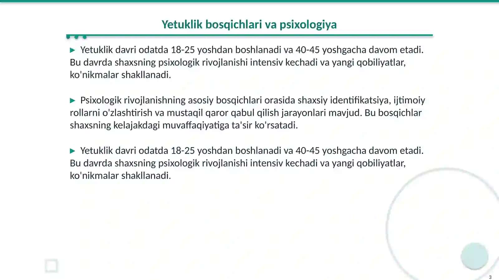 Yetuklik davrida psixologik rivojlanishining oziga xos xususiyatlari 3