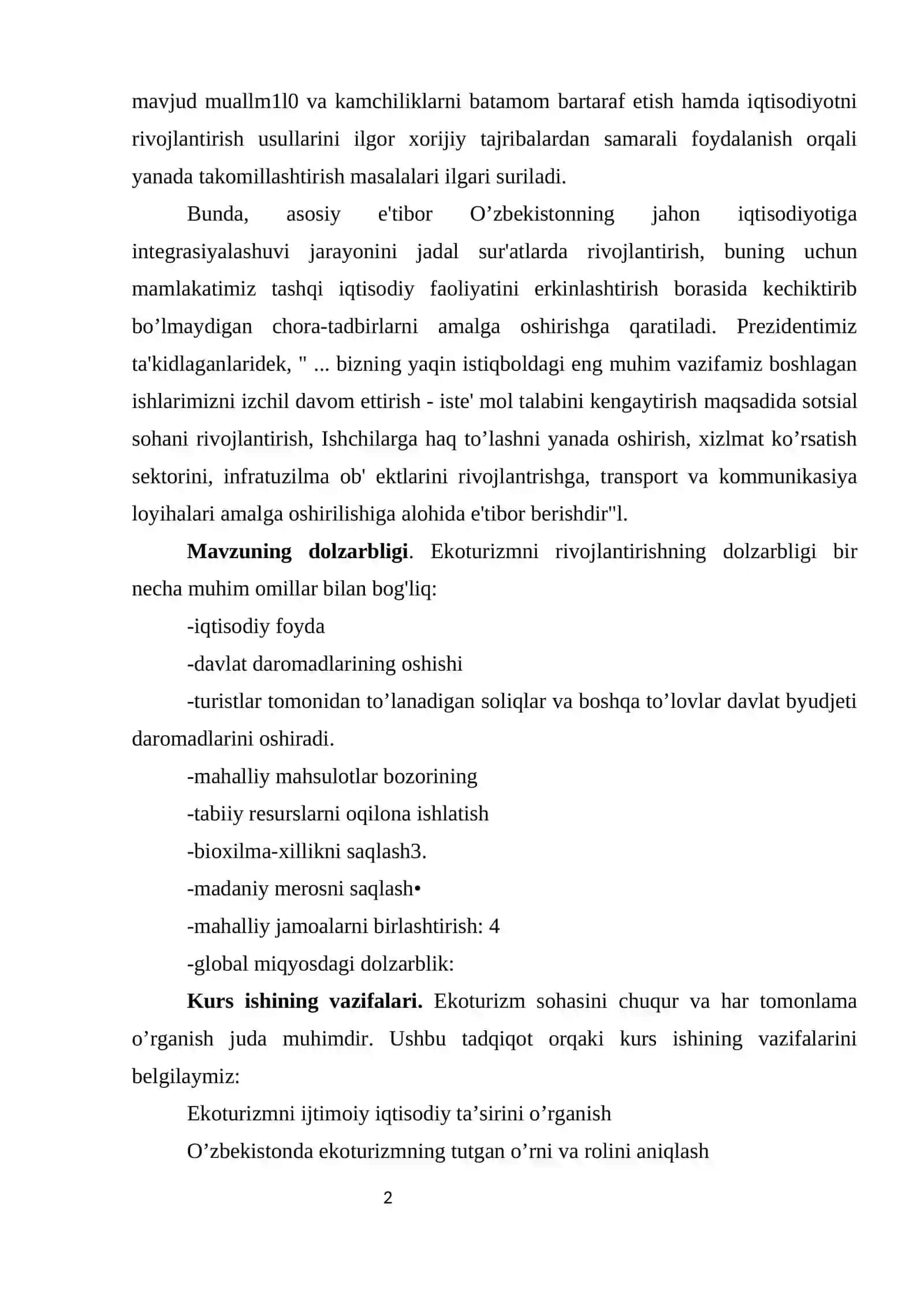 Ekoturizmning Oʻzbekistonda rivojlanish istiqbollari 3