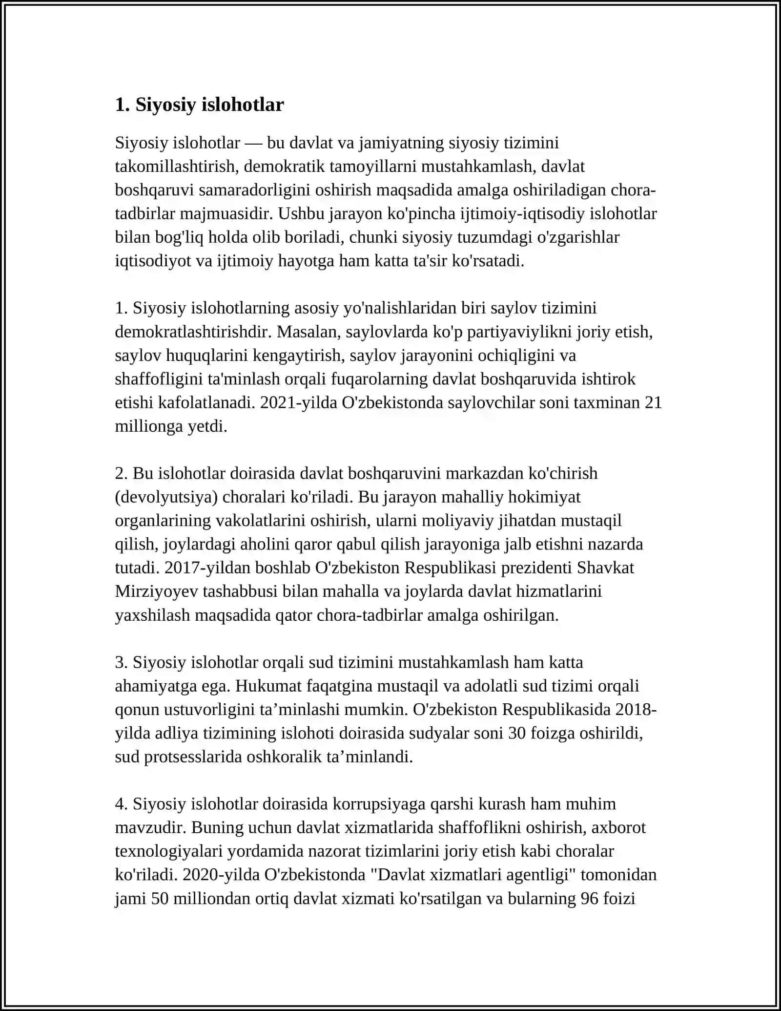 MUSTAQILLIK YILLARIDA DAVLAT BOSHQARUVI TIZIMIDA AMALGA OSHIRILGAN ISLOHOTLAR 3