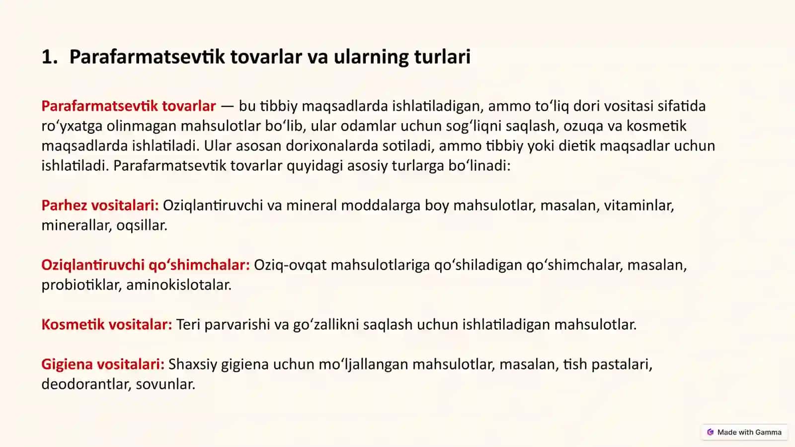 Parafarmatsevtik tovarlar: parhez vositalarining tovarshunoslik tahlili 3