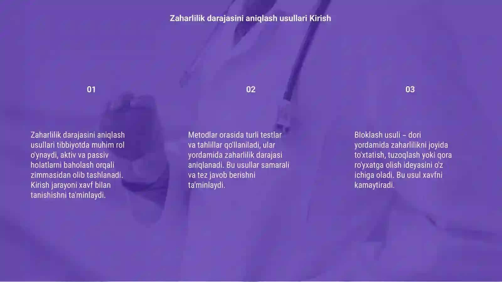 Zaharlilik darajasini aniqlash usullari 3