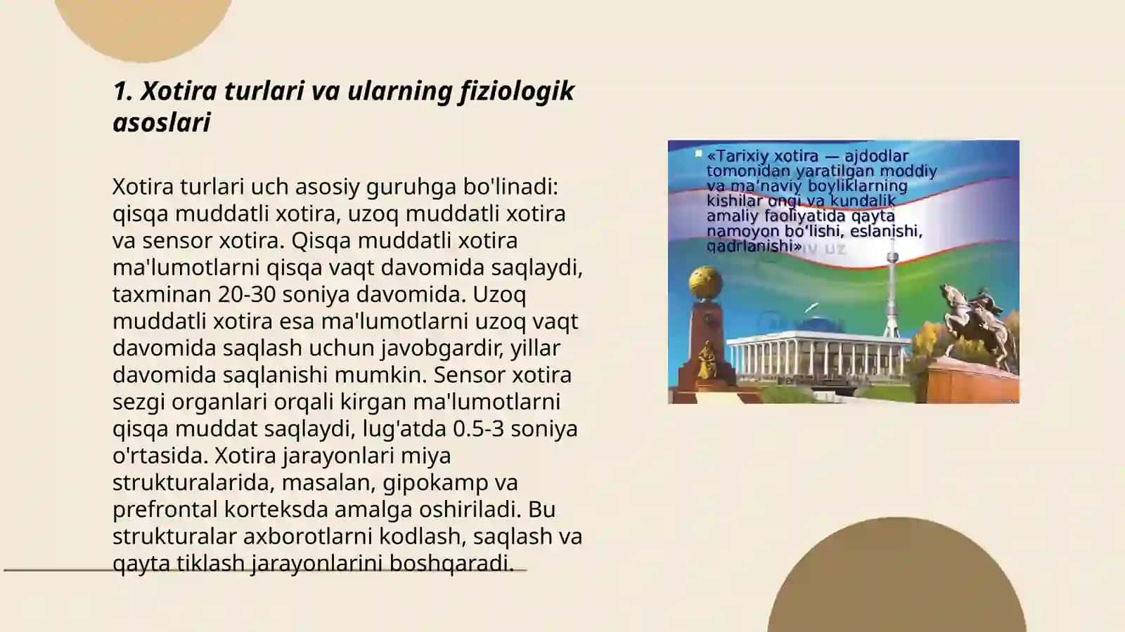 Xotira va uning nerv fizialohik asoslari 3