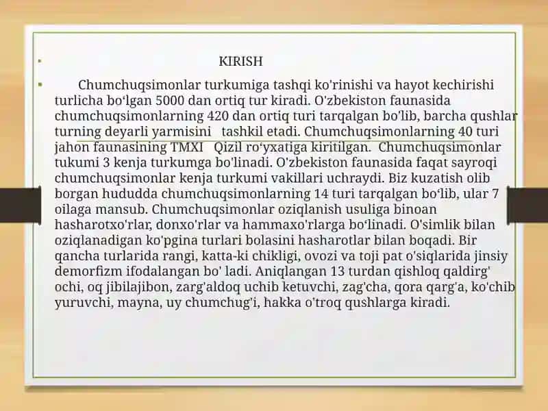Chumchuqsimonlar turkumi vakillari va ularning tarqalishi 3