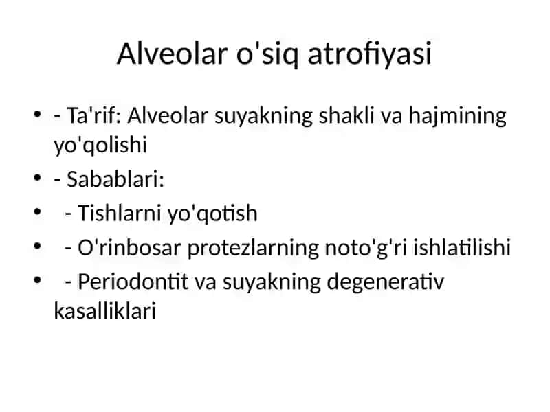 Alveolar o'siq atrofiyasi va dental implantatsiya 3