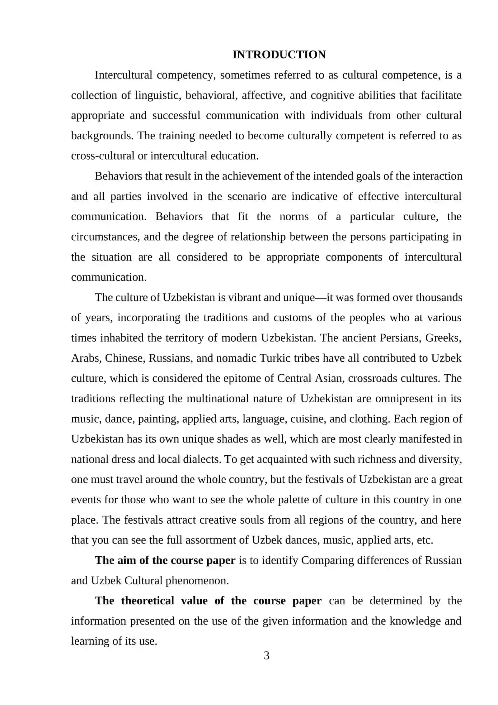 Course Work on Comparing Russian and Uzbek Cultural Phenomenon 3