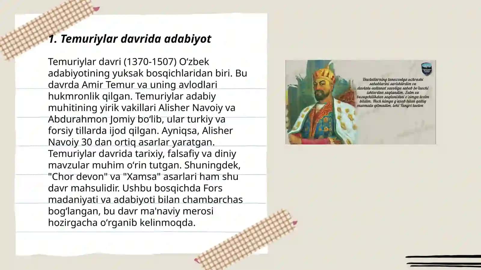 Temuriylar davrida ma'naviy-ma'rifiy yuksalish 3