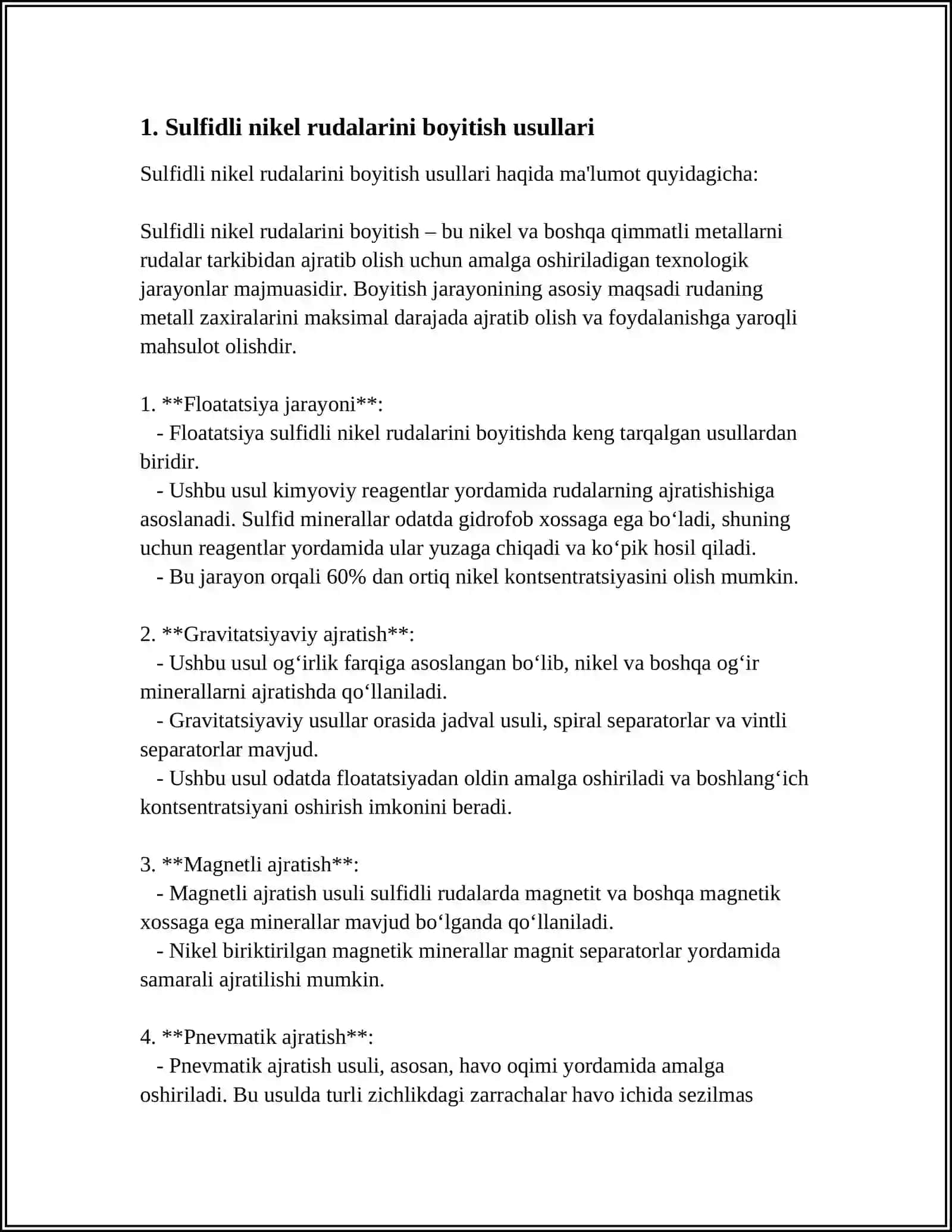 SULFIDLI NIKEL RUDALARINI QAYTA ISHLASH TEXNOLOGIYASI 3