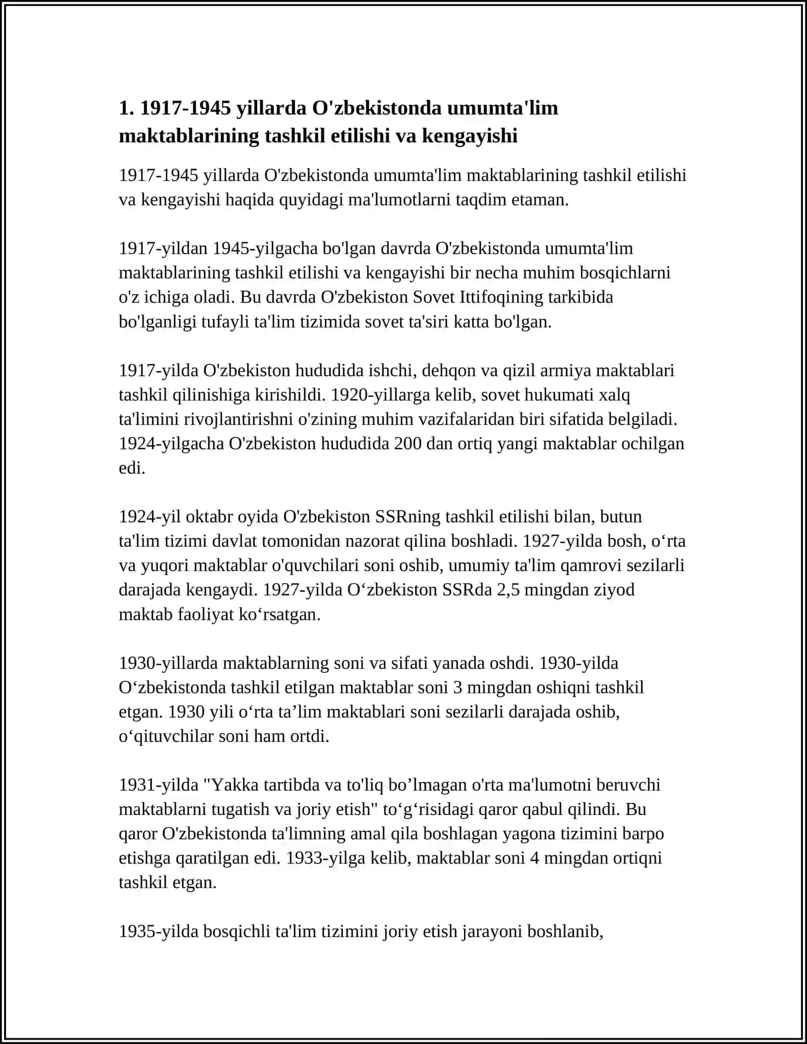 1917-1945-YILLARDA O'ZBEKISTONDA MAKTAB VA PEDAGOGIKA FANI 3