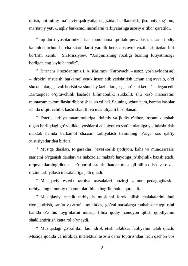 "O’rta maktablarda musiqa fanini o’qitishda boshqa fanlar bilan o’zaro bog’liqligi" 3