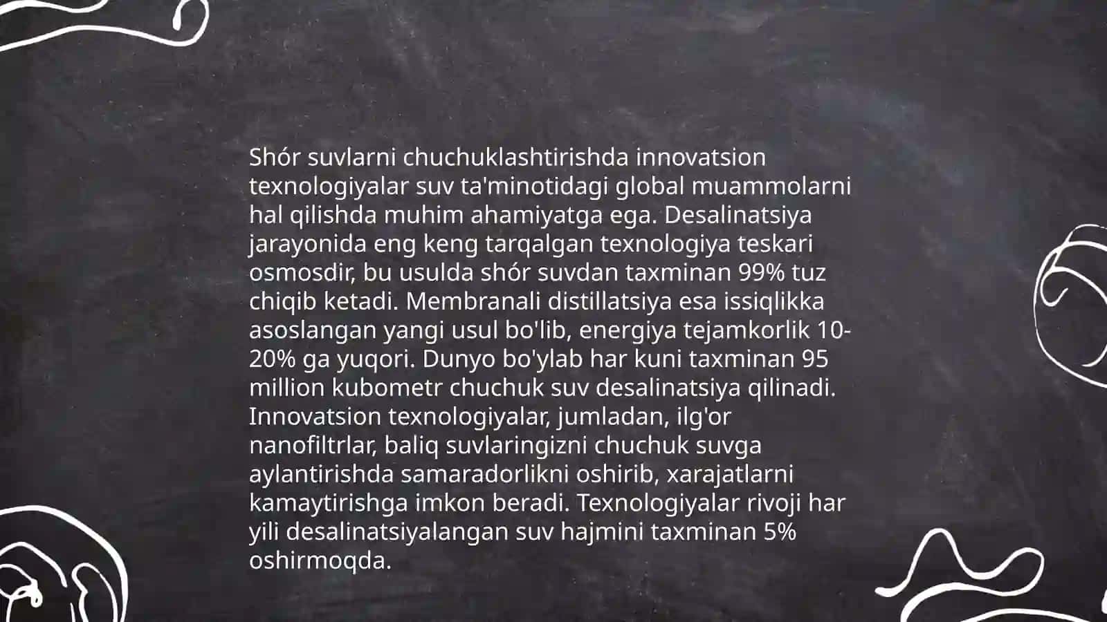 Ózbekiston sharoitida shór suvlarni chuchuklashtirish gʻoyasini yaratish 3