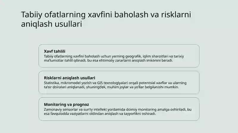 Toshqinlar, sel oqimlari, qor ko'chish va yer ko'chki hodisalari bilan bog'liq favqulotda vaziyatlarni oldini olish hamda ularning oqibatlarini tugatish borasidagi chora tadbirlar 3