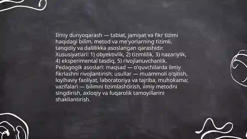 Oʻquvchilarning ilmiy dunyoqarashini shakllantirish 3