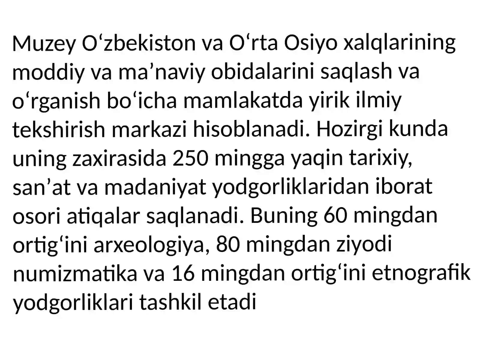 O'zbekiston tarixi davlat muzeyiga sayohat 3